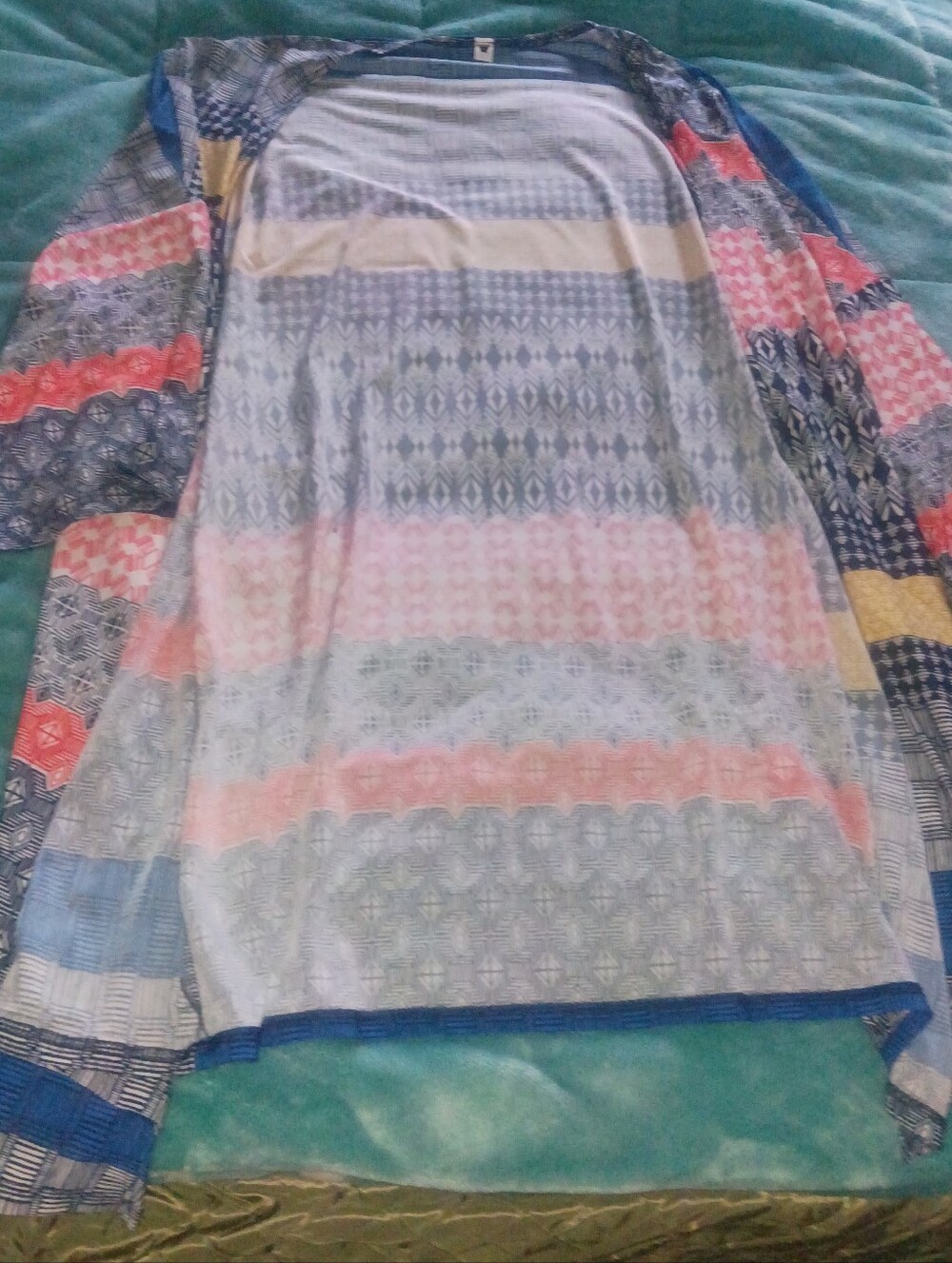 Light Multi-Stripe Printed Womens Kimono Top